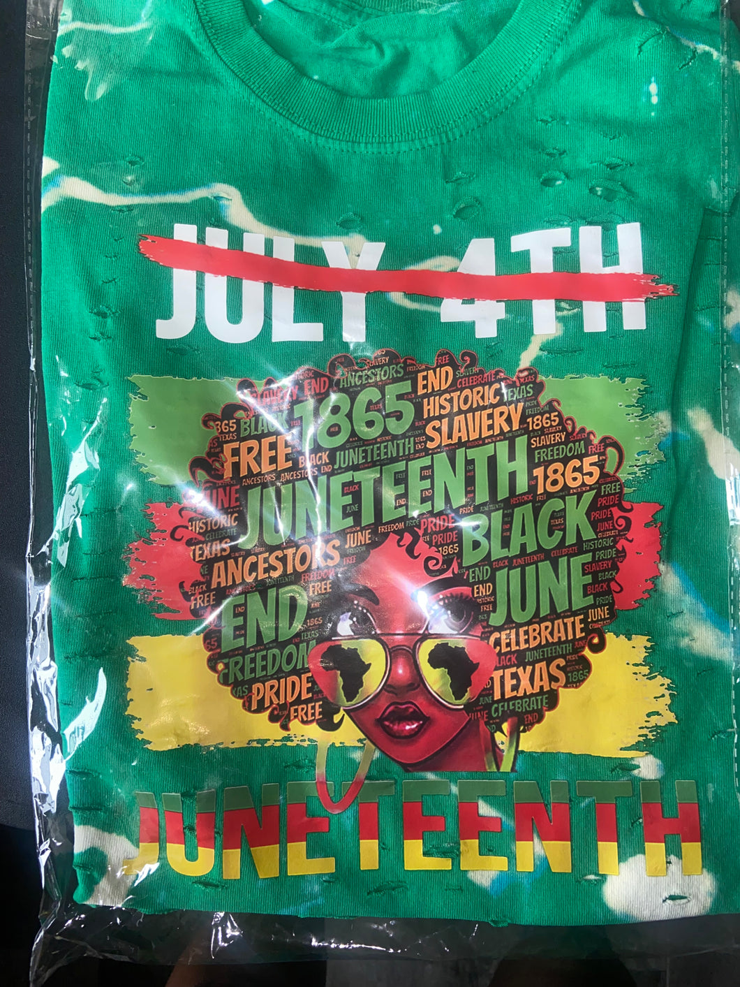 Green Tie Dye Juneteenth