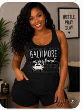 Load image into Gallery viewer, Bling Tank Top Baltimore Maryland Crab
