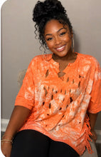 Load image into Gallery viewer, Peach Distressed T-shirt